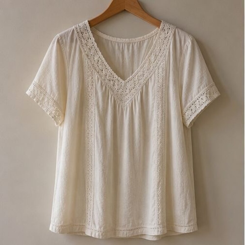 Cream Peplum Top